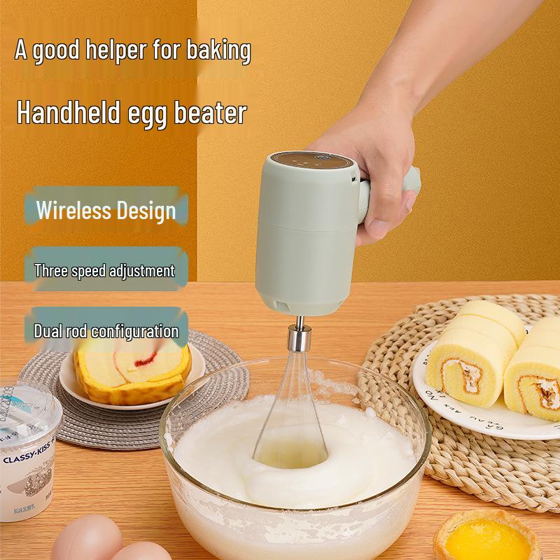 Handheld Wireless Electric Egg Beater & Frother for Baking