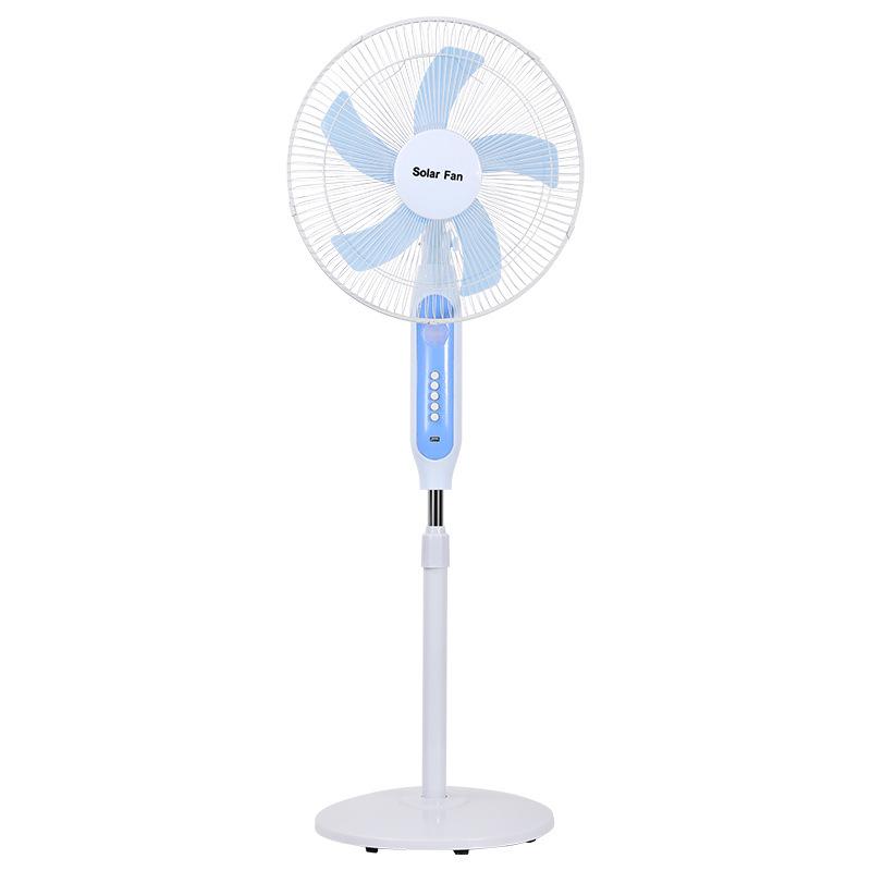 Solar-Powered 16" Rechargeable Floor Fan with Remote - Long Battery Life for Outdoor Use