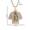 Jewelry Stainless Steel Full Diamond Necklace Football Drip Glue No 10 Jersey Pendant