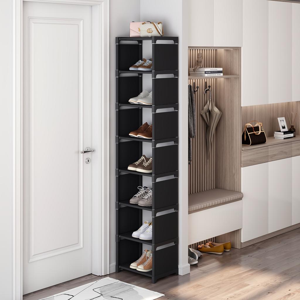 high quality4/6/8-Tier Entryway Shoe Rack and Storage Cabinet, Easy Assembly, Modular Design, Black and White Options, Space-Saving, Suitable for