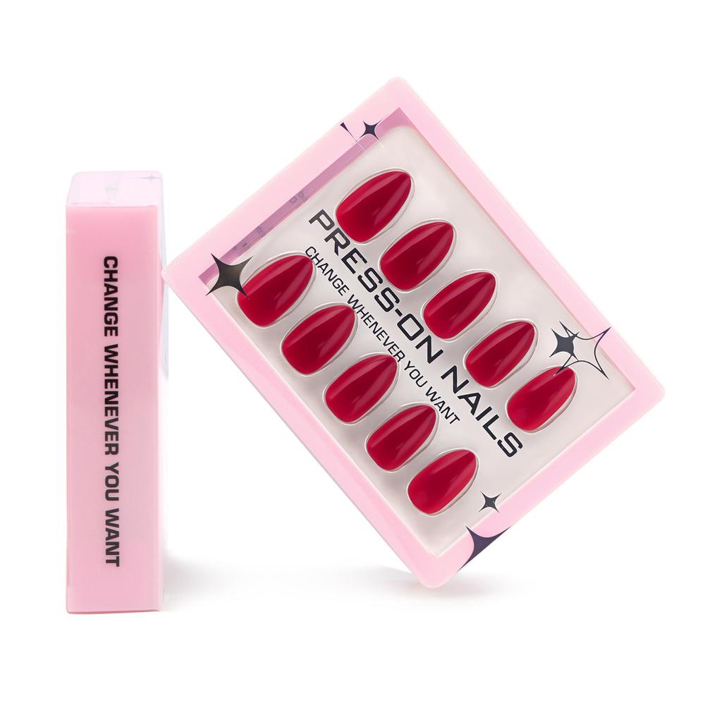 30PCS Simple Nude Almond Fake Nail with Jelly Glue Pure Color Press on Short Nail Full Cover Acrylic Wearable Gel Nail for Women