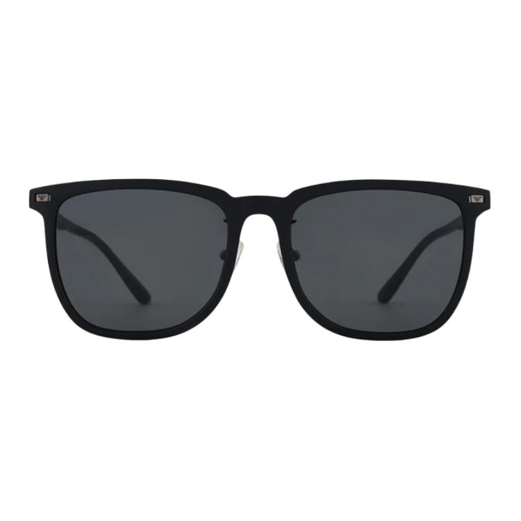 Emporio Armani Logo Injection Metal Irregular Shape Sunglasses Unisex sunglasses Black 0EA4255D50018756