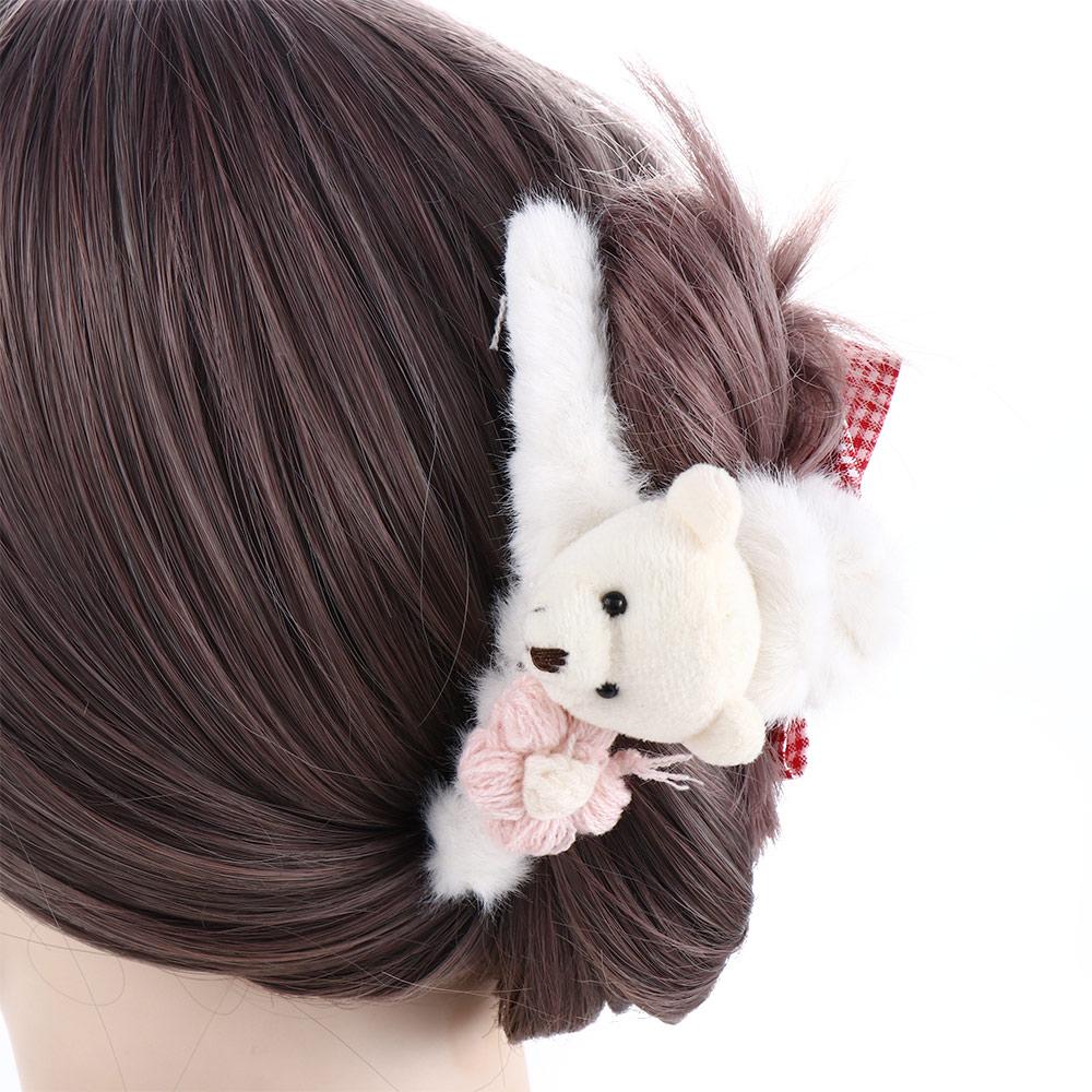 Bathing Plush Flower Bear Hair Claws Hair Accessories Korean Style Crab Clips Women Hair Clips