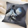 Metal Figure Statue Pillow Cover For Bedroom Room And Living Room Sofa Decorative Cushion Cover