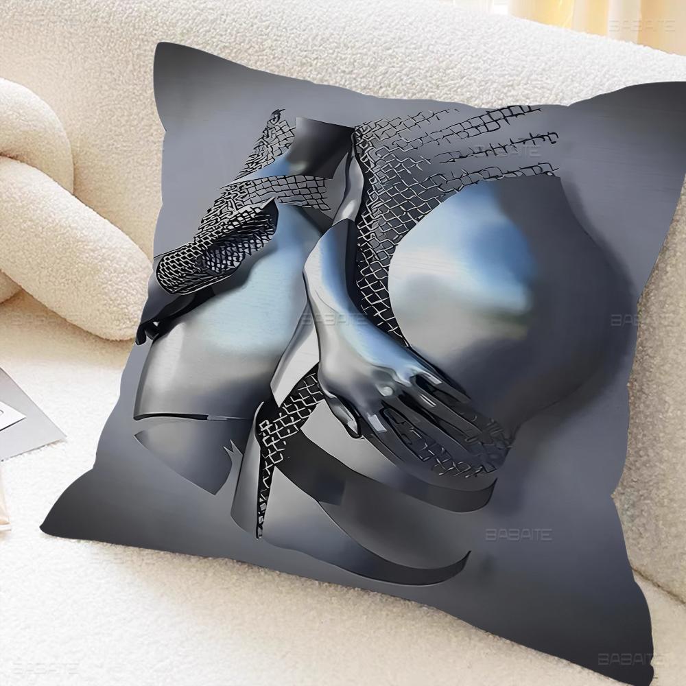 Metal Figure Statue Pillow Cover For Bedroom Room And Living Room Sofa Decorative Cushion Cover