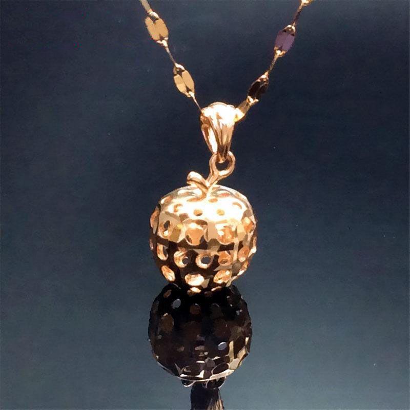 Фиолетовый Золотой Вырезанный Простой I Мода Изысканный Цвет Позолоченный Розовое Золото Подвеска Яблоко (single pendant)