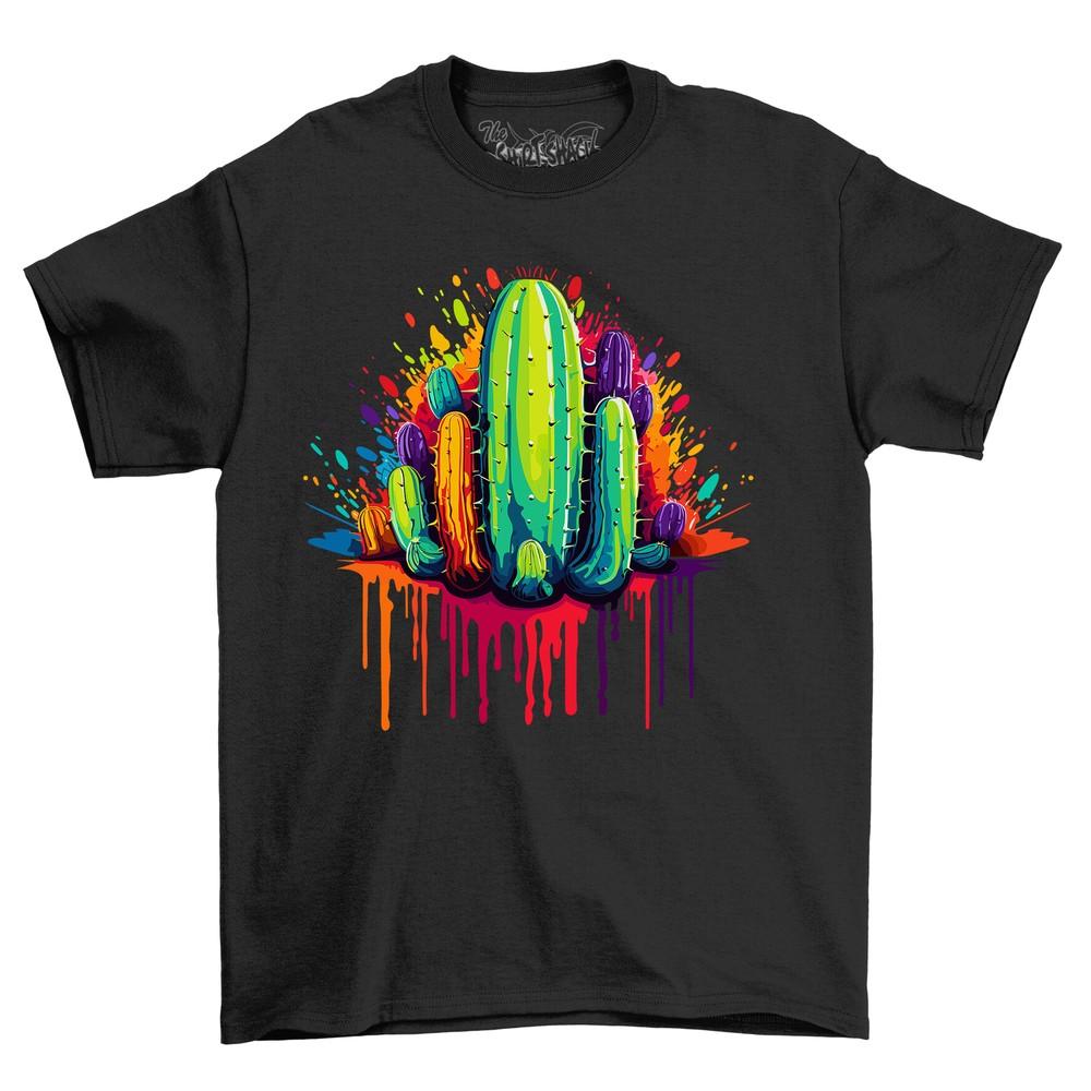 

Cactus Dripping Paint Effect t-shirt - Funny and Colorful! Funny t-shirt, Unisex 3XL
