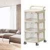 Drawer Storage Cart with Organizer Top Transparent Rolling Storage Cart with Smooth 4 Wheel Roll