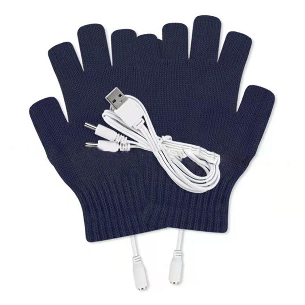 Convertible Flip Top USB Heated Gloves Winter Half Finger Thick Warm USB Heated Gloves for Adventure Enthusiasts