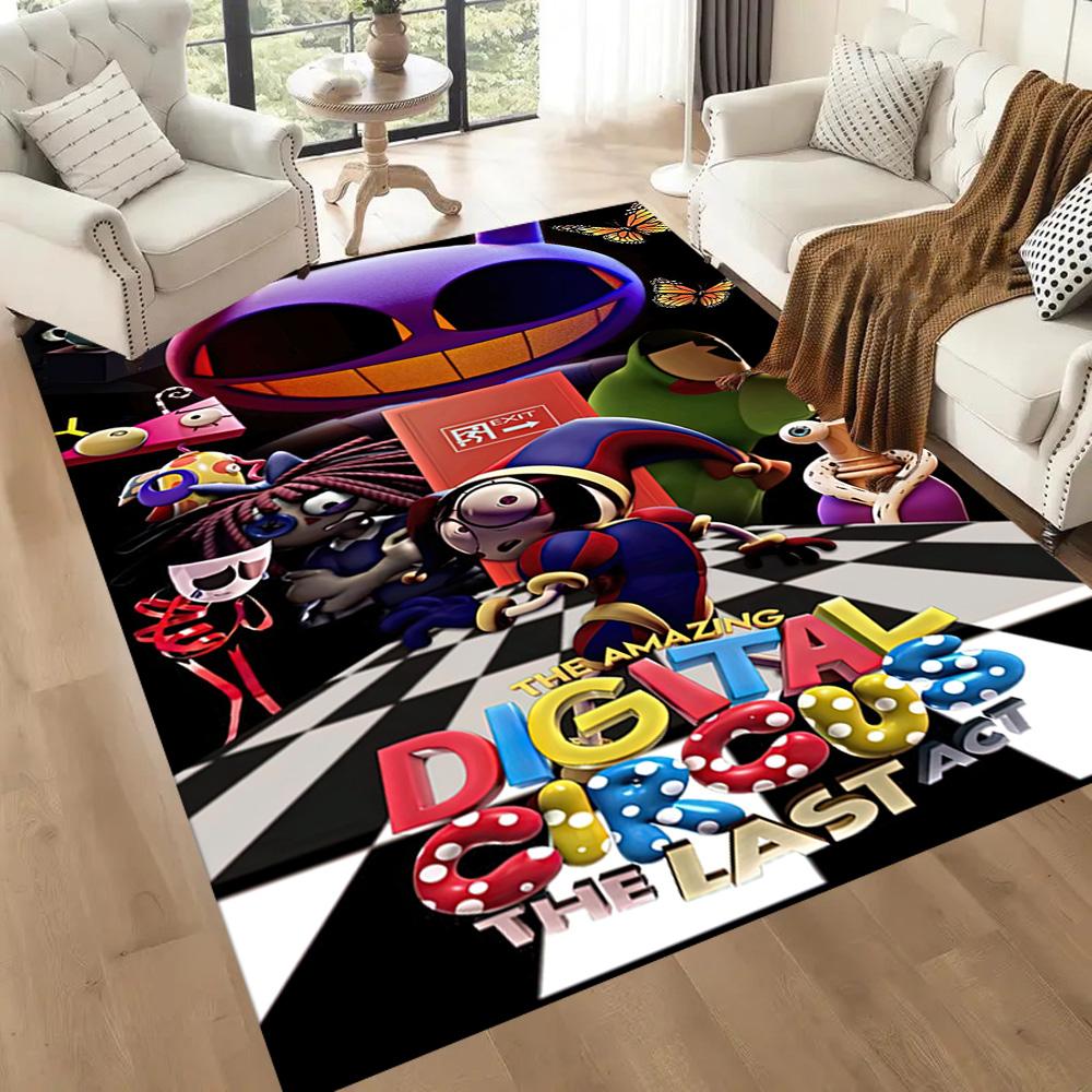 Digital Circus Area Rug Design For Outdoor Dining Room Living Rooms Foyer Antislip Carpet Anime Office Decor Gift For Festivals