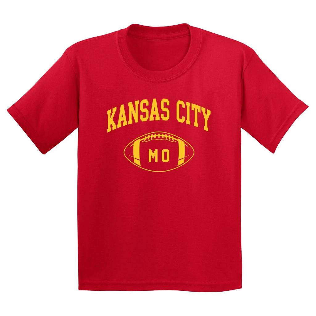 Kansas City Classic Football Arch - Youth T Shirt - Red