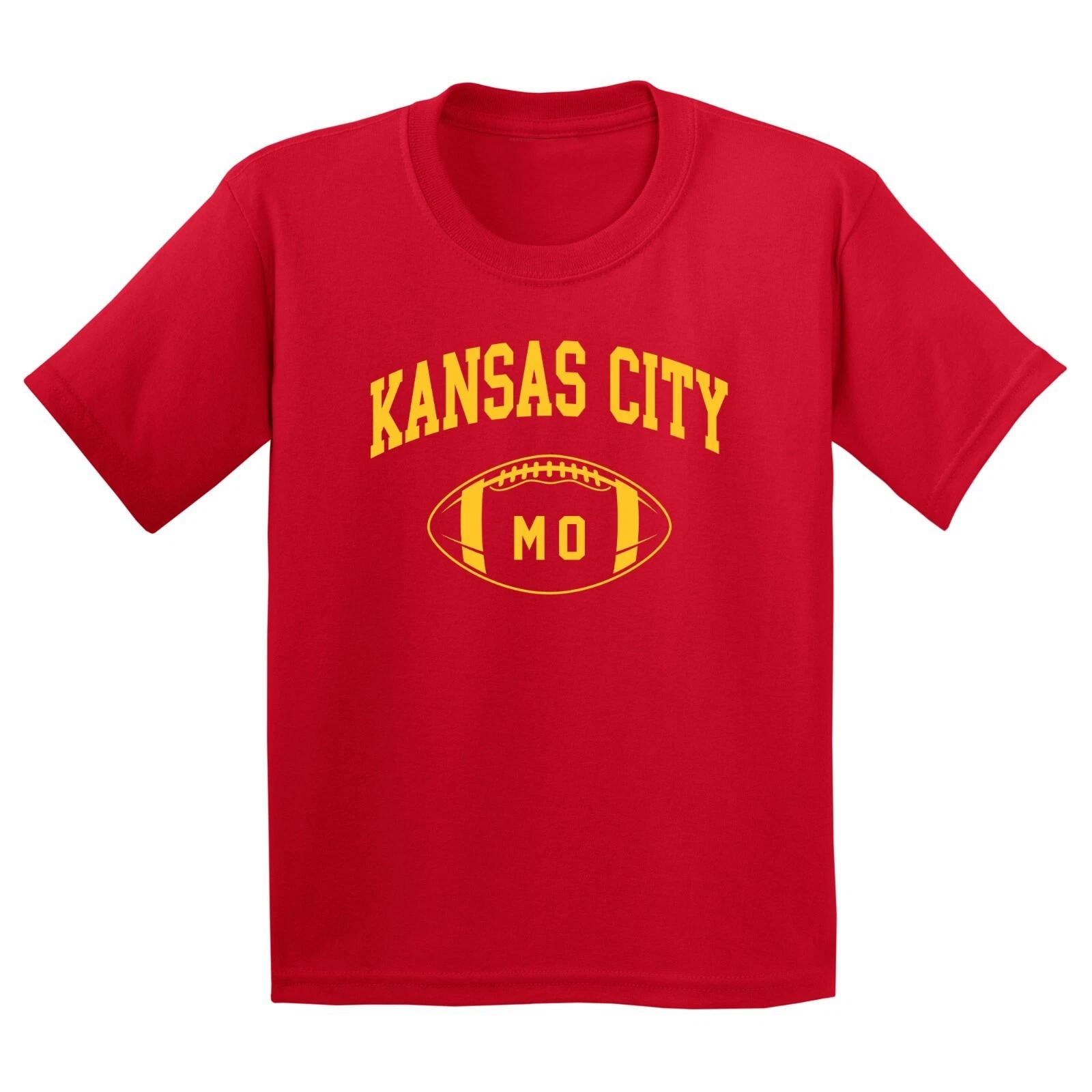 Kansas City Classic Football Arch - Youth T Shirt - Red M