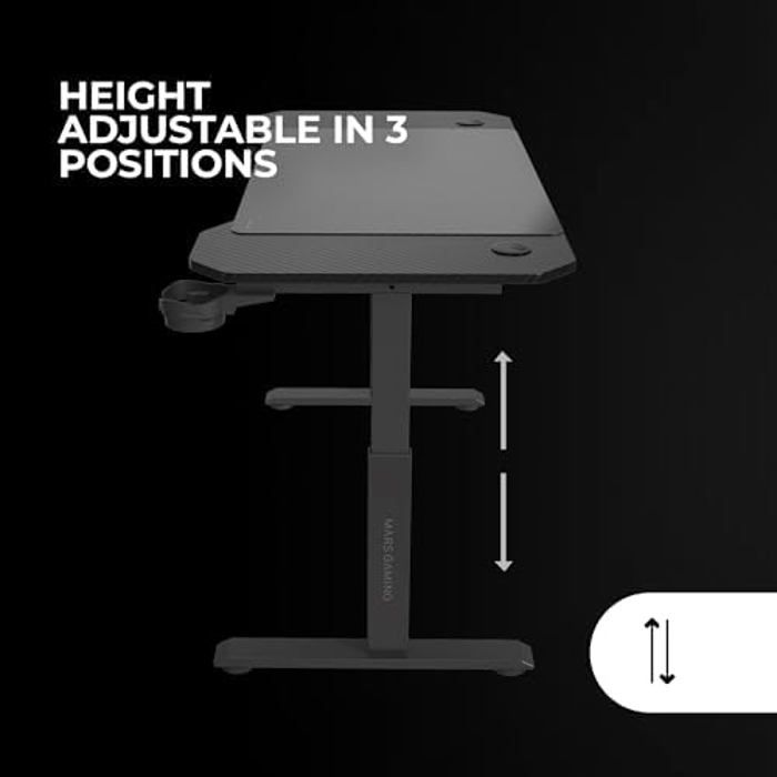 Bureau - MARS GAMING - MGD-ERGO120 - Hauteur Réglable 3 Positions - Surface Ergonomique - Métal