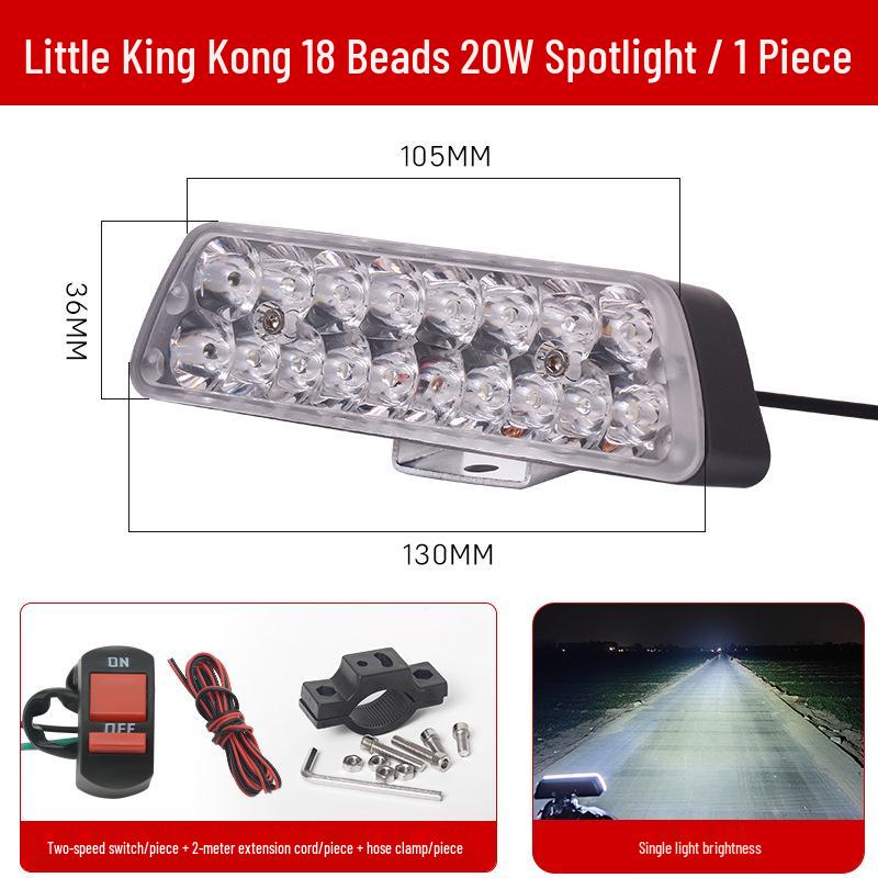 Super lysstærk 18-LED Vandtæt Motorcykel Spotlys 12V-60V X20