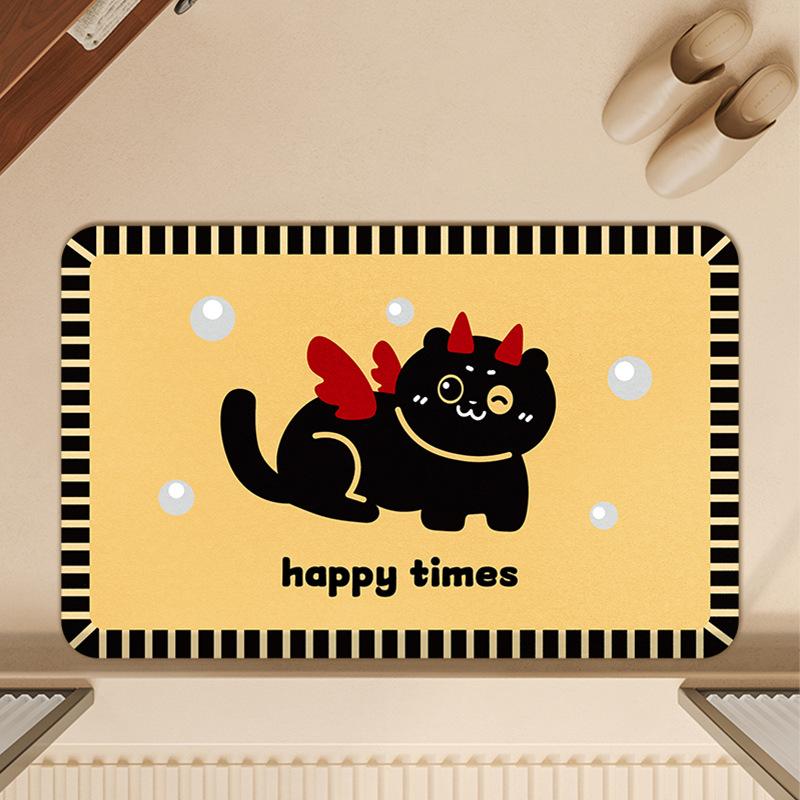 Cartoon Dog Bathroom Floor Mat, Special Diatom Mud For Bathroom, Water-Absorbing Non-Slip Foot Pad, Dirt-Resistant And Quick-Drying Ground At The