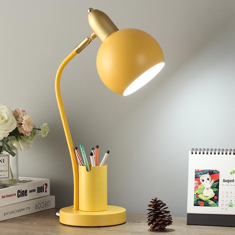 Nordic Creative Pen Holder Desk Lamp for Eye Protection and Bedroom/Study Use.