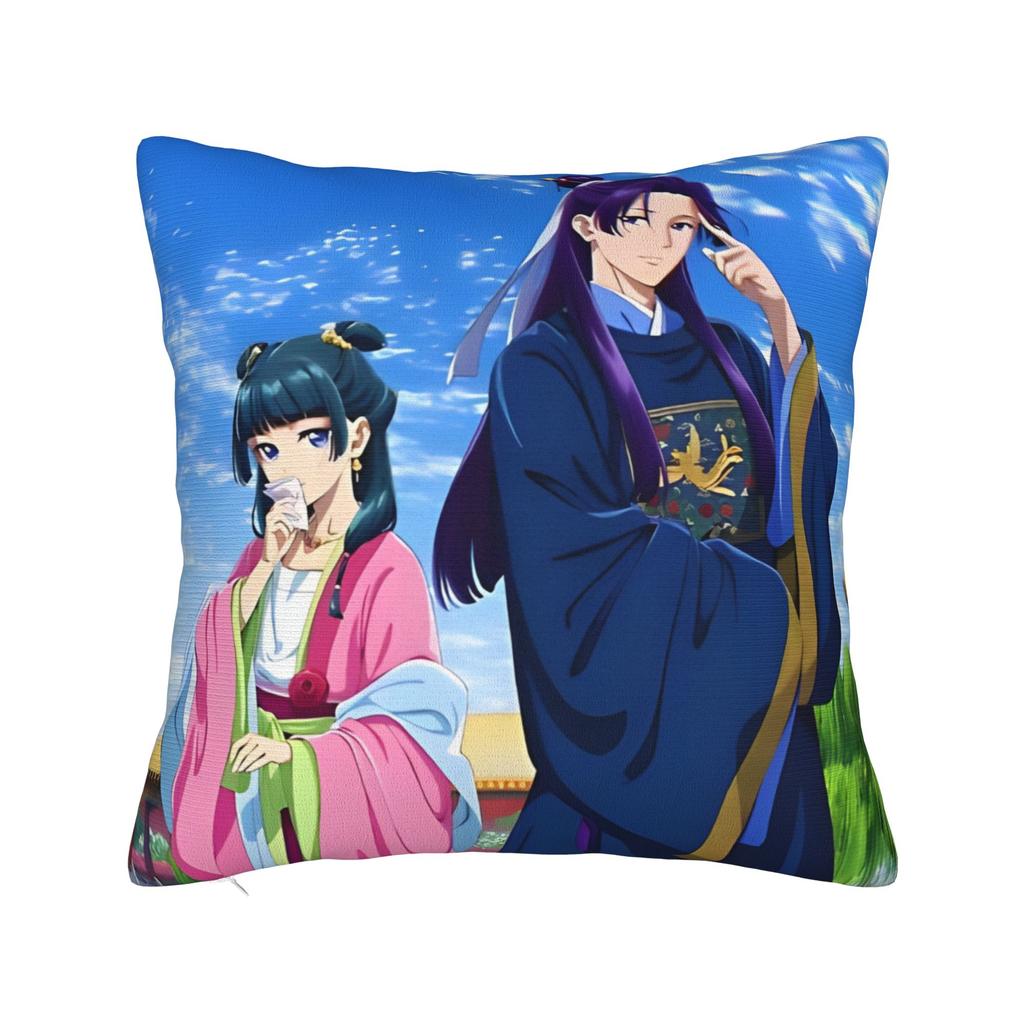 Maomao Anime Square Pillow Cases The Apothecary Diaries Cushion Cover Creative Polyester Decorative Pillowcase for Sofa 4040cm