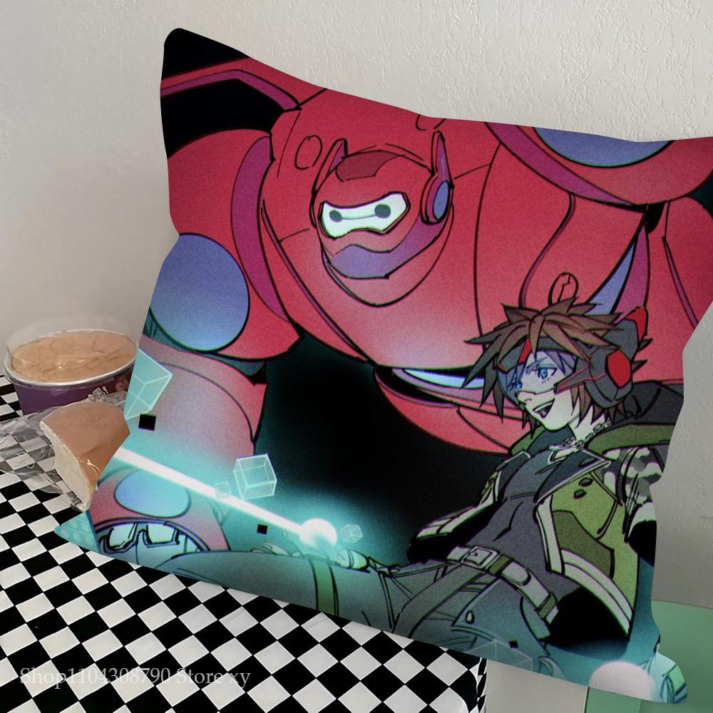 

Miniso Kingdom Hearts Game Pillow Case Square Pillow Bedroom Sofa Leisure Comfort Cushion Car Living Room Home Decoration 16x16Inch