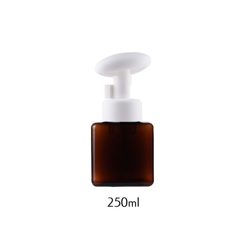 

250ml Square Clear Bottle Liquid Soap Whipped Mousse Points Bottling Shampoo Lotion Shower Gel Pump Bottles For Soap Dispenser