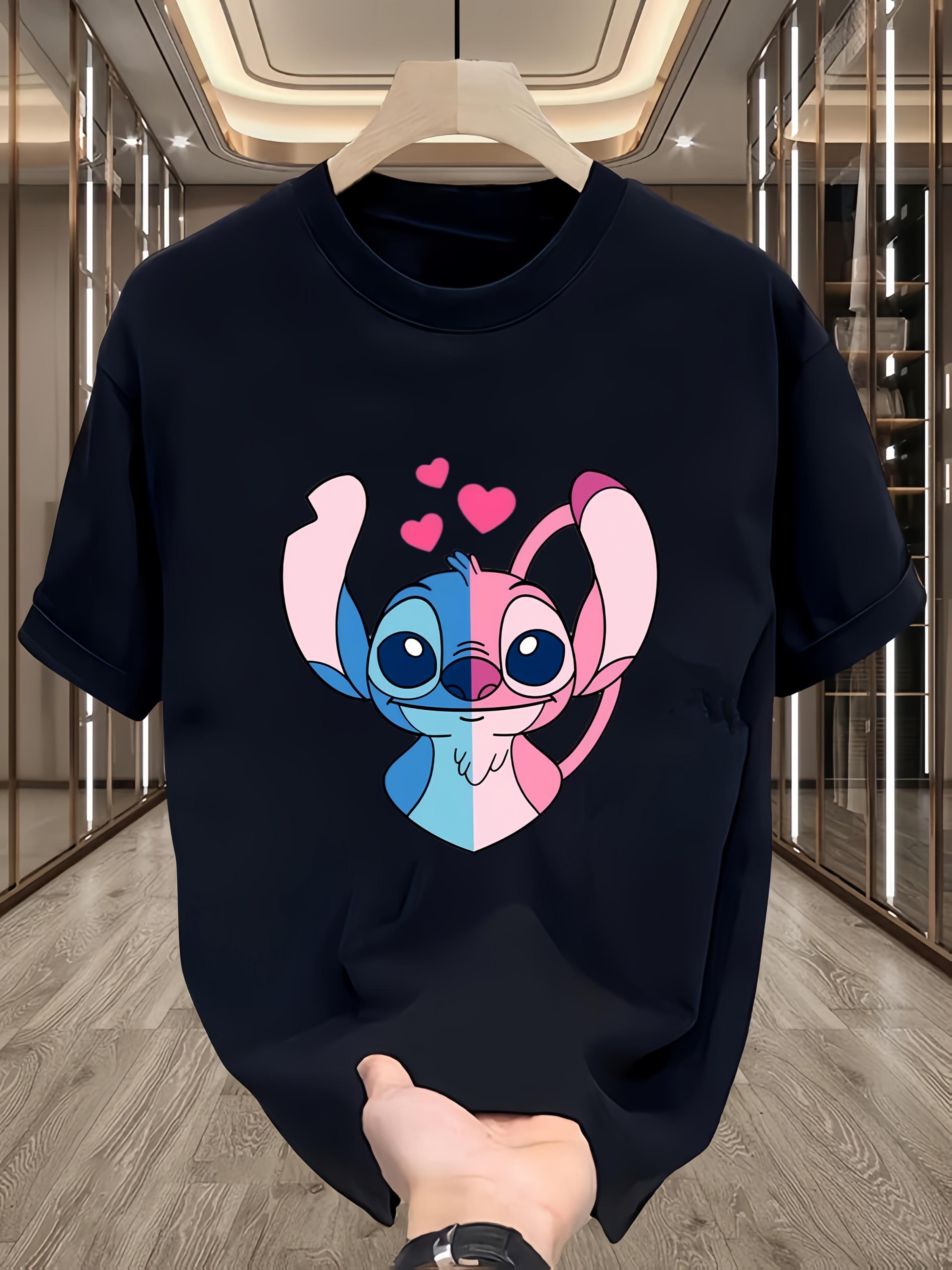 Stitch Graphic T-shirt - Casual Summer Short Sleeve XXL