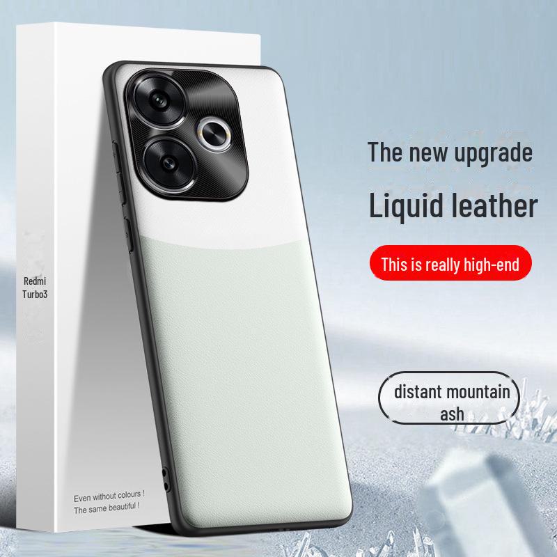 Liquid Leather Case for Redmi Turbo 3: Anti-Fall & Anti-Fouling Protection