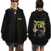 Cartoon Anime Couple Hooded Sweater European Size Print Ghost Belt Halloween Sweater
