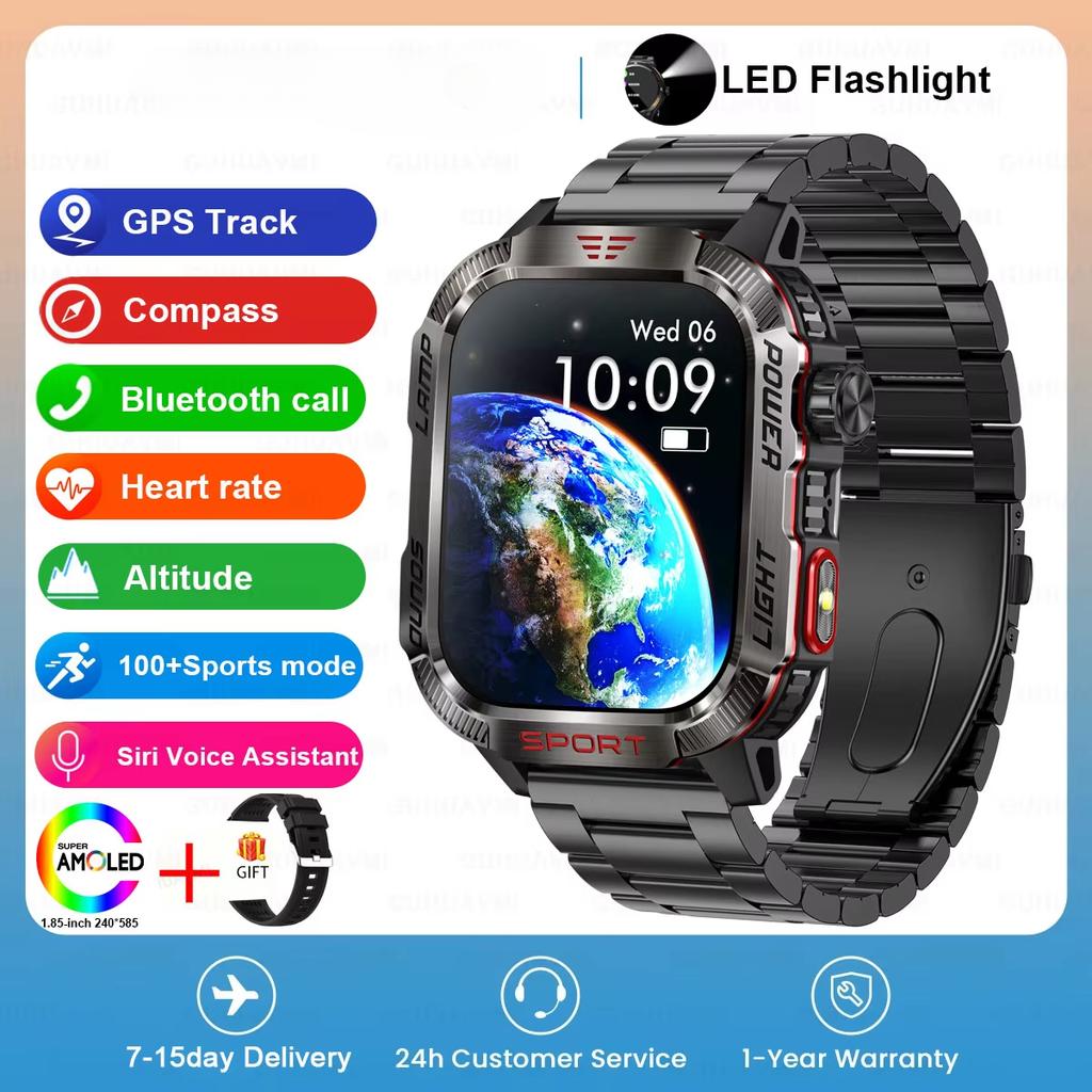 2025 Nowy GPS Zewnętrzny Profesjonalny Sportowy Smartwatch Męski Damski Puls BT Połączenie 3ATM Wodoodporny Pływanie Fitness Smartwatche