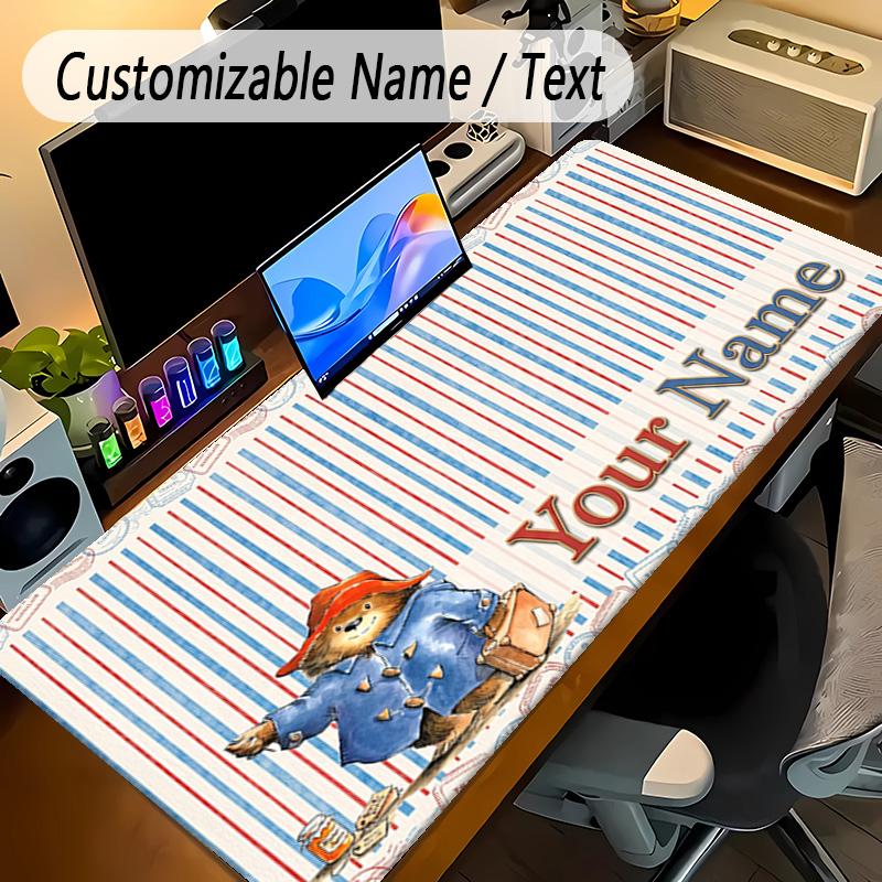 Large Mouse PadPaddington Custom Name Text Personalized Desk Mat Non Slip Gaming Pad