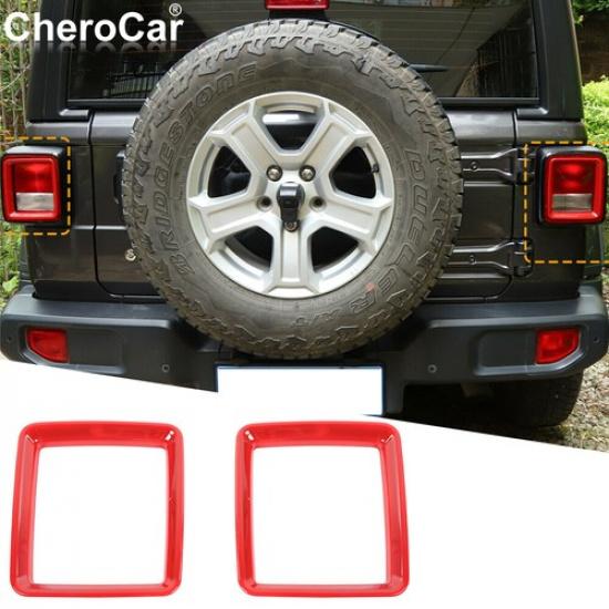 Red Taillight Lamp Guard Cover Bzels Trim For Jeep Wrangler JL 2018+ Accessories