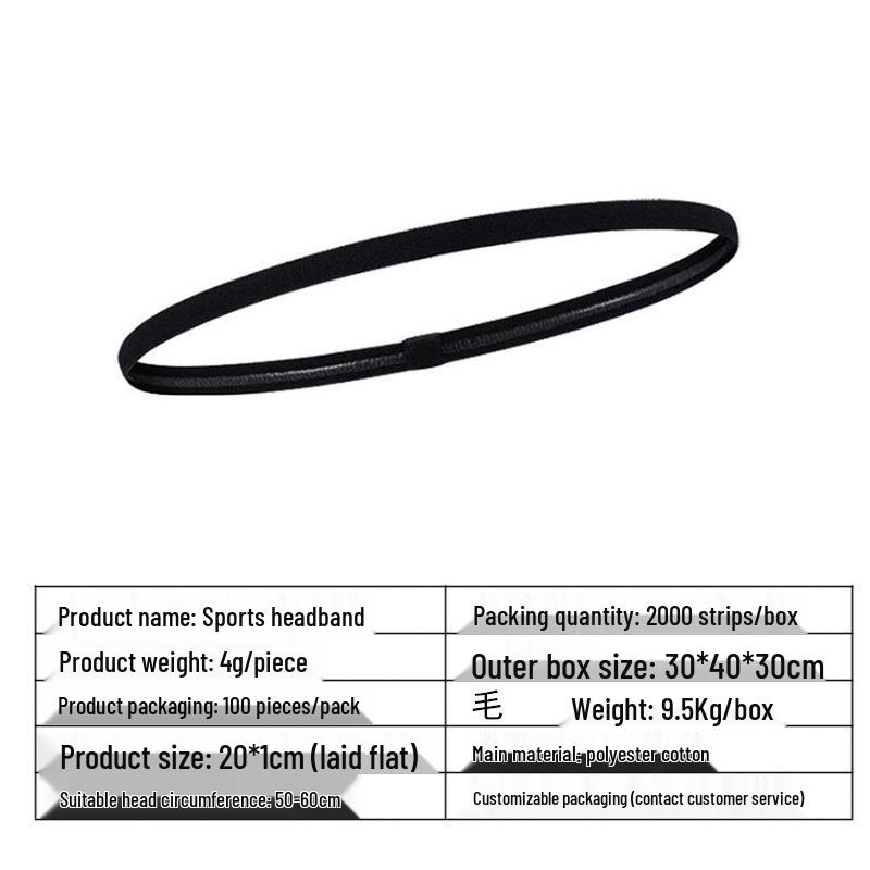 Unisex Minimalistyczna Opaska Sportowa z Antypoślizgowym Paskiem Silikonowym – Pochłaniająca Pot do Jogi, Biegania i Piłki Nożnej