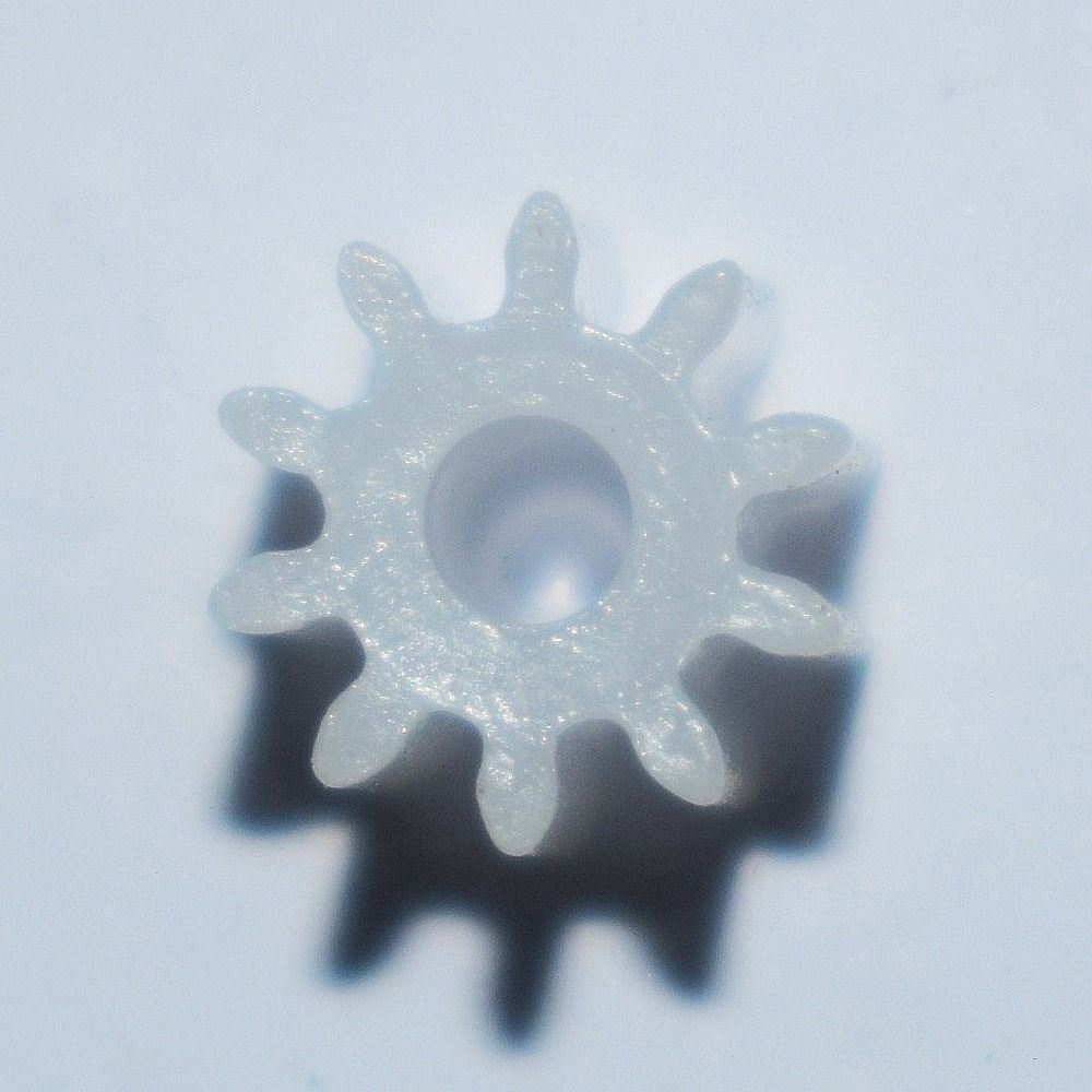 50Pcs 10 Teeth Plastic Worm Gears White Motor Parts Practical Toy Accessories  RC Car Robot