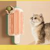 2pcs Ice Cream Shaped Cat Grooming Tool Set with Spring Teaser Wand, Pet Deshedding Brush and Massage Scratcher for Kittens
