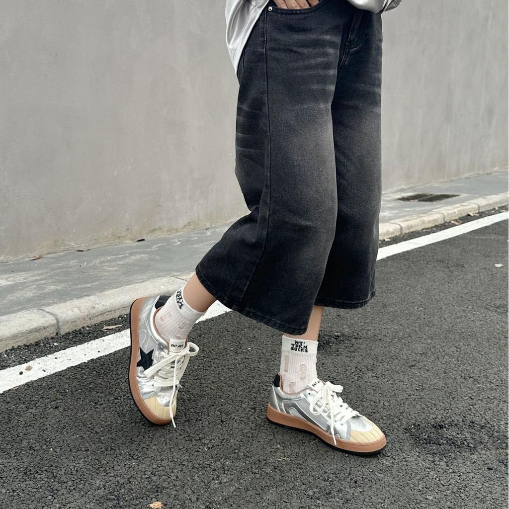 Star retro round head old star little dirty shoes 2025 new color matching lace-up casual sports little white board shoes women