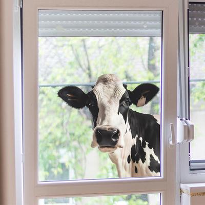 Cartoon Tier Kuh Glas Türen und Fenster Home Landschaftsbau Dekorative Fenster Aufkleber