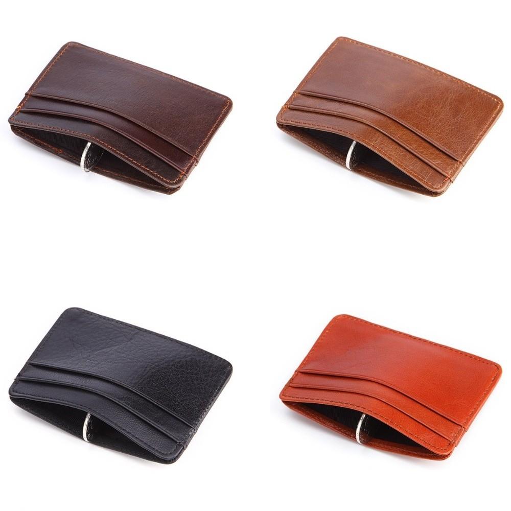 Luxury Genuine Leather Mini Wallet Slim 4 Slots Credit Card Holder Multi-Card Card Bag Women Men