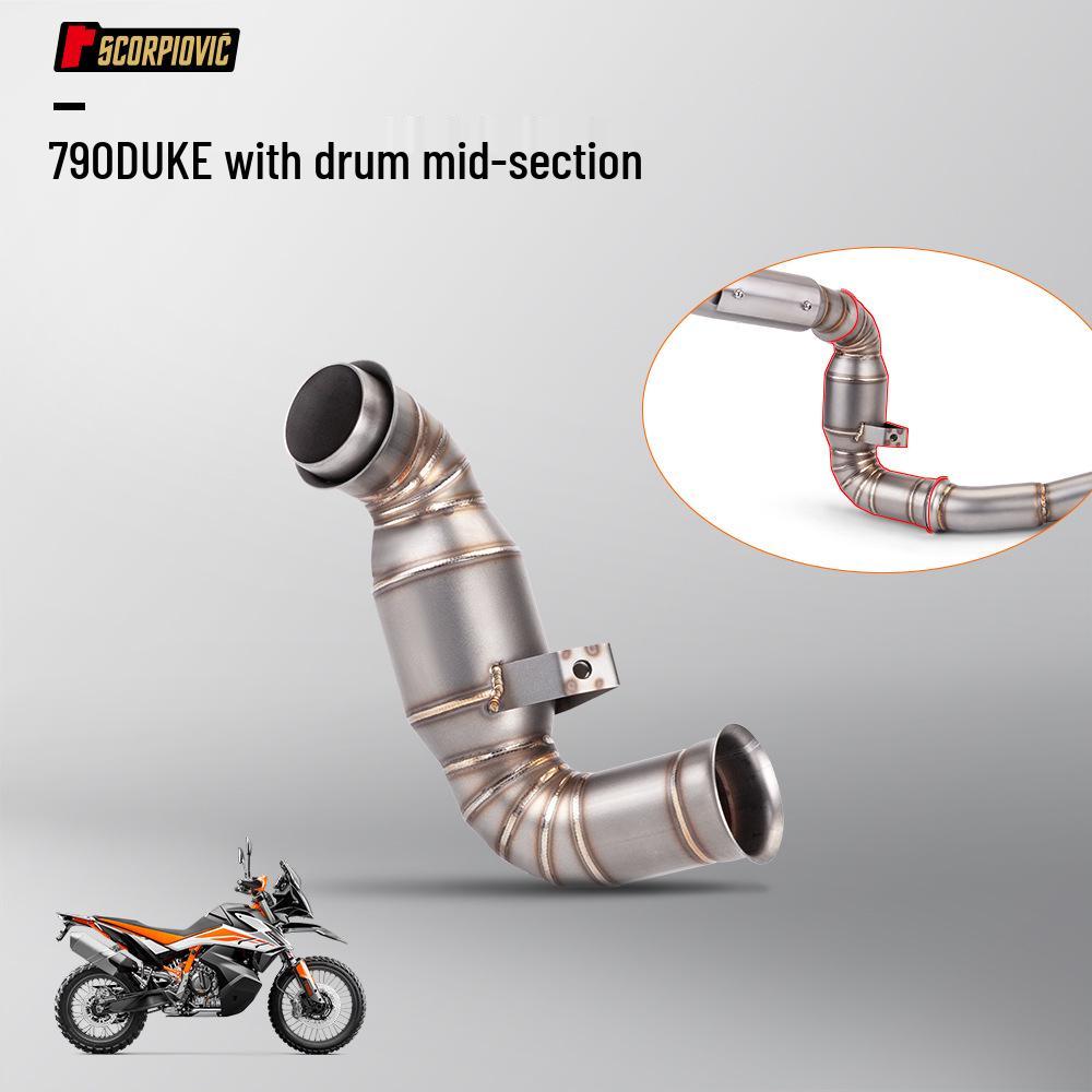 790DUKE Stainless Steel Exhaust Pipe Kit - Debaffled/Baffle Option, Direct Fit