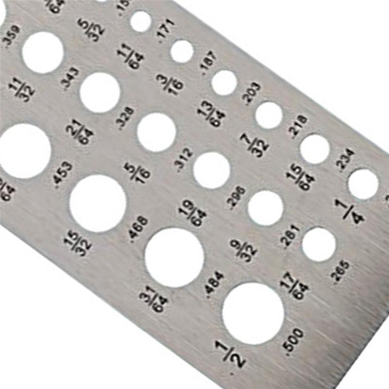 A96I-1 Pcs Stainless Steel Diameter Gauge Wire Thickness Measurer Tester Ruler DIY Drill Measurement Gauge Tool