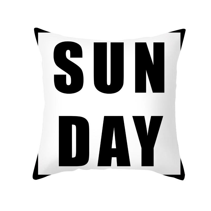 Nordic Throw Pillow Cover Black and White Letters Peach Velvet Cushion Cover Sofa Cushion Cover