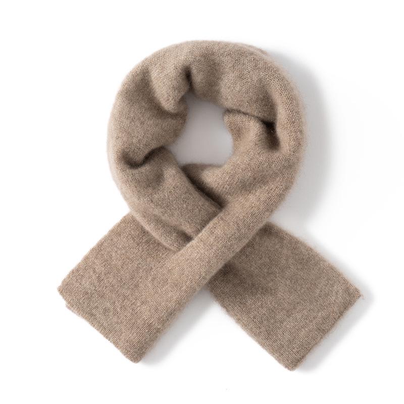 Women's 100% Cashmere Color Block Knit Scarf – Warm, Fashionable, Versatile Neck Gaiter for Autumn and Winter