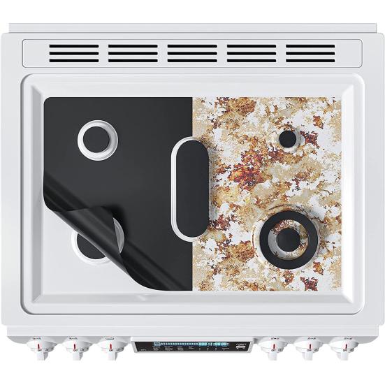 1/2 Stück Gasherdmatte Leicht zu reinigen Antihaft Wiederverwendbare Abdeckung Hitzebeständige Kochfeldschutzmatte Küchenutensil