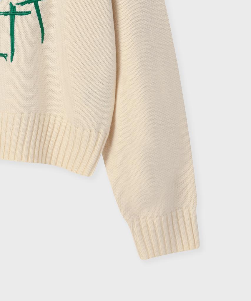 FALLETT Drawing Flower Knit Ivory