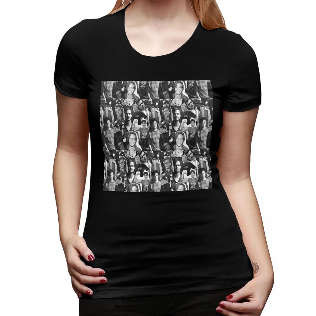 Matthew Gray Gubler Collage TShirt for Women Round Neck Streetwear T Shirts Womens Short Sleeve Summer Clothes Tops