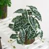 23 Leaves Artificial Green Plant Leaves Large Real Touch Silk Turtle Back Bamboo Leaves Lifelike Tropical Plant