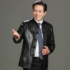 Middle-aged and elderly men's clothing Chinese ethnic style Tang suit embroidered disc buckle men's leather jacket dad grandfather clothing