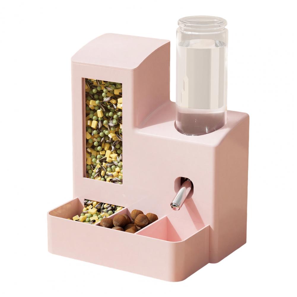 Automatic Hamster Feeder 3 In 1 Food And Water Dispenser 3-Cell Feeding Station with 125ml Bottle for Home Small Animal