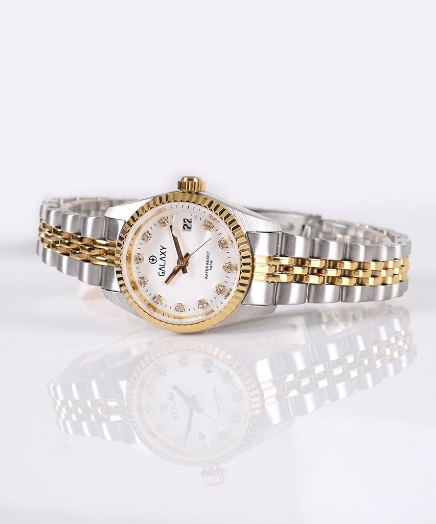 Gaelleogsi 5 Atm Couple Watch Women'S Metal Wristwatch Qt7013Fg