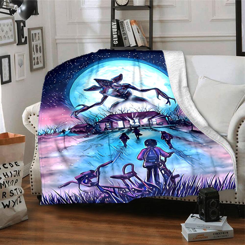 1pc Stranger Things Adventure flannel Blanket for Super Soft Cute Comfort Blanket for Travel Bedding Couch Sofa Blanket Y82527