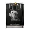 Irish Wolfhound – Candle Holder with Dog Photo, Crystal Tealight Holder |