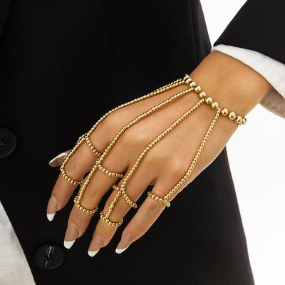 Punk Geometrische Kette Handgelenk Armband für Frauen Ring Charm Set Paar Emo Mode Schmuck Geschenke Pulsera Mujer