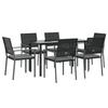 VidaXL Ensemble à manger de jardin 7 pcs coussins résine tressée acier 3187022